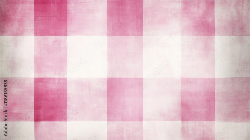Poster soft pink gingham pattern with light texture for background use