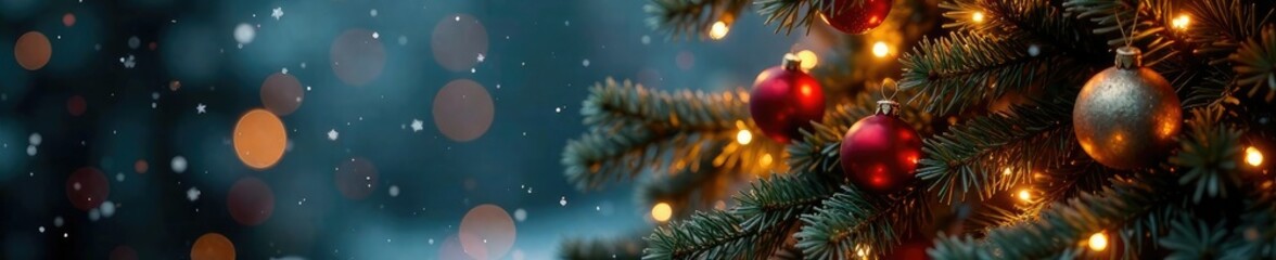 Der Weihnachtsbaum in vollem Glanz mit Kerzenlicht, festive, twinkling