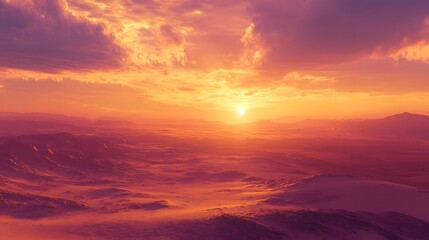 Fototapeta premium Majestic Sunset Serenity: Breathtaking Alpine Landscape