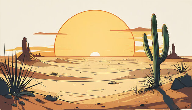Sunset in the Desert