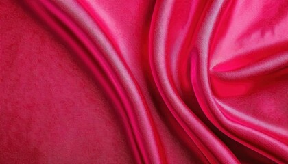 Obraz premium luxurious close-up of vibrant red satin fabric with smooth folds and glossy texture, ideal for background, fashion, and design projects