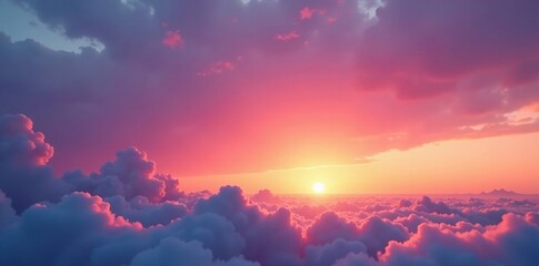 Fototapeta premium Clouds in a twilight sky during sunset create a soft and serene ambiance, sunset, abstract background