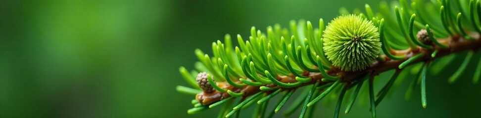 Tiny details of moss on the surface of pine needles, nature, pine, moss