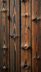 Weathered wooden plank with intricate grooves, rustic, earthy