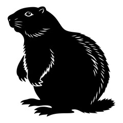 Groundhog Silhouette vector illustration