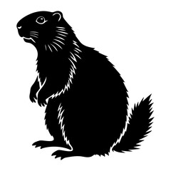 Groundhog Silhouette vector illustration