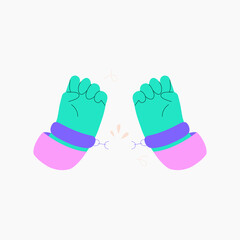 Hands breaking free from handcuffs symbolizing freedom, liberation, and independence, ideal for justice, equality, human rights, or personal growth themes, flat vector illustration