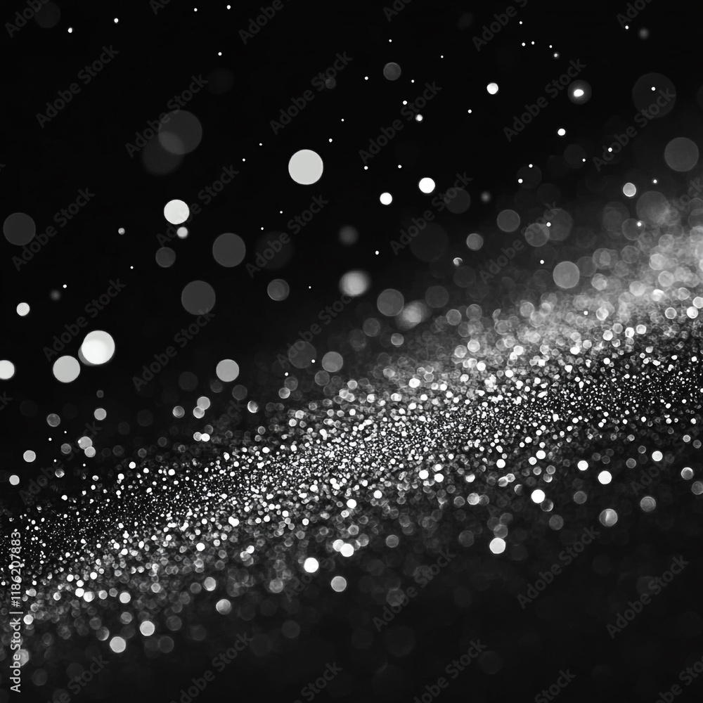 Aufkleber sparkling silver dust particles create a mesmerizing effect against a dark background