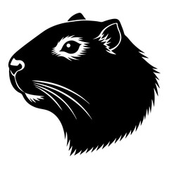 Groundhog Head Silhouette vector illustration