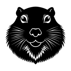 Groundhog Head Silhouette vector illustration