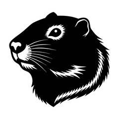 Groundhog Head Silhouette vector illustration