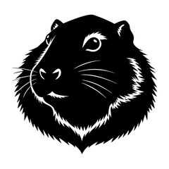 Groundhog Head Silhouette vector illustration