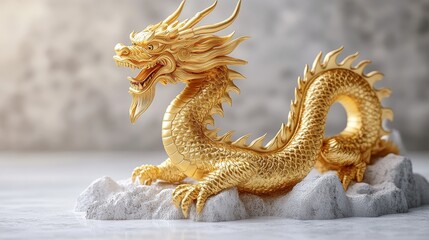Fototapeta premium Intricate dragon sculpture showcasing skillful craftsmanship and artistry in design