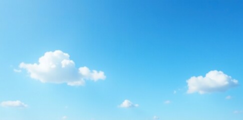 Clear blue morning sky with a few wispy clouds, airy, blue