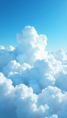 Naklejka premium A layer of white cloud spreads out in a gentle, tranquil scene, clouds, blue