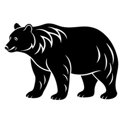 Grizzly Bear Silhouette vector illustration