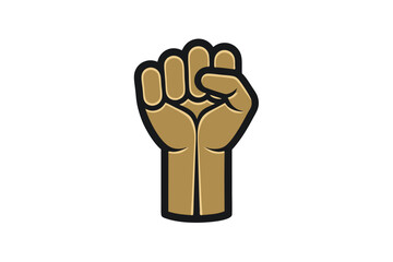 Empowering raised fist emblem conveying resistance and unity in a vibrant, impactful minimalist graphic Black History Month
