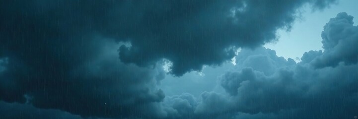 Fototapeta premium Dark rain clouds in the background of a gray sky, precipitation, bad weather, water droplets