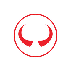 Obraz premium Devil horn Vector icon design illustration Template