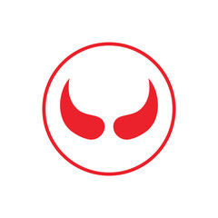 Devil horn set Vector icon design illustration Template