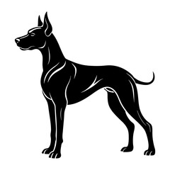 Great Dane Silhouette vector illustration
