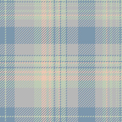 Network vector tartan background, guy plaid texture seamless. Slim fabric textile pattern check in pastel and grey colors.