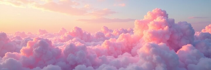 Fototapeta premium Delicate pink clouds shimmer in the morning light, sunny, soft, cloud
