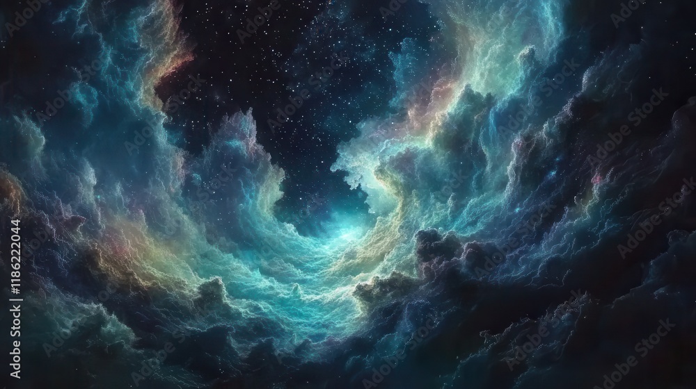 Canvas Prints cosmic clouds and stars in a dark nebula
