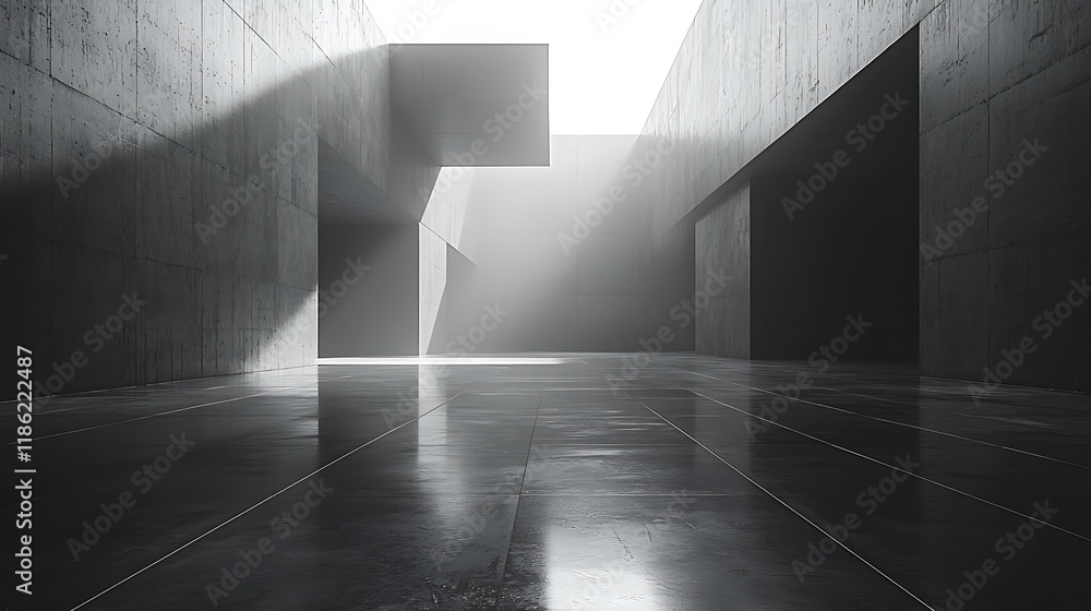 Poster 3d render of a building with columns