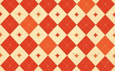 seamless diamond pattern in red and beige colors. Argyle classic fabric design. Diamond or lozenge simple background. geometric vector wallpaper. Venetian rhombus carnival
