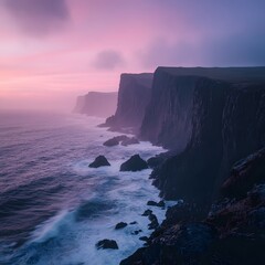 Majestic Coastal Cliffs - Dramatic Seascape with Crashing Waves