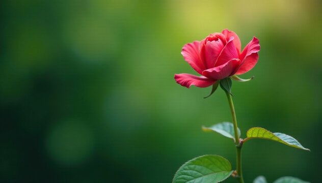 A solitary rose-like bloom appears at the end of a slender vine, rubaiyat, foliage, serene