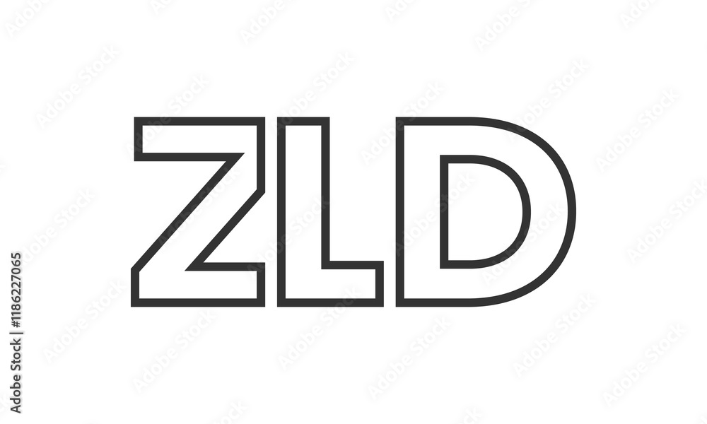 Poster zld logo design template with strong and modern bold text. initial based vector logotype featuring s