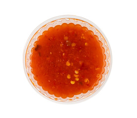 Nuoc Cham Orange Sauce Isolated, Red Asian Jelly Dip Smear, Hot Pepper Vietnamese Sauce
