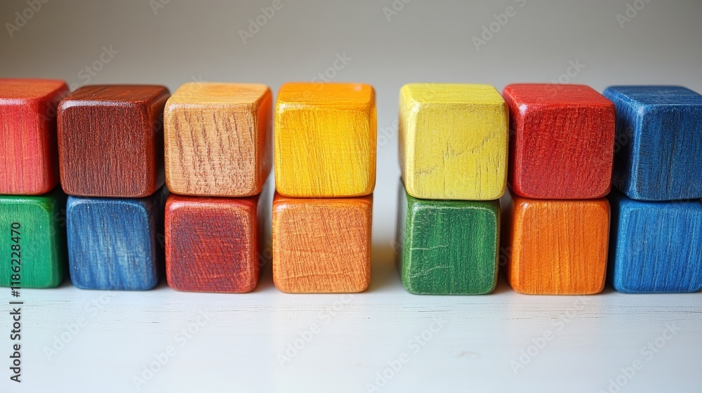 Aufkleber colorful building blocks arranged in a playful display for creative learning and fun activities
