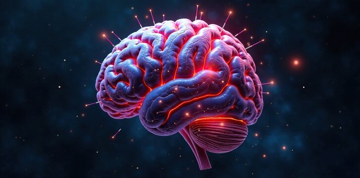 Detallada maqueta cerebral con neuronas y sinapsis, mente, aprendizaje, educaci?n