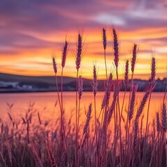 Golden Meadow: Radiant Wheat Field Landscape