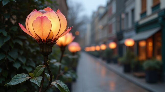 Art Nouveau Flower Streetlight Design