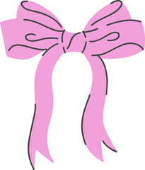 Cute pink satin bow tied in knot, perfect for gifts, hair accessories, and vintage Christmas decorations