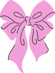 Cute pink satin bow tied in knot, perfect for gifts, hair accessories, and vintage Christmas decorations