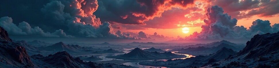 Fototapeta premium Neptune's surface with swirling storm clouds and volcanic ash, ash, stormy, surface