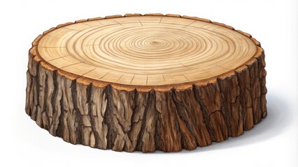 Pencil Sketch of Tree Stump Cross Section Detailed Wood Grain Texture, Nature Concept, Circular Composition wood texture, tree stump