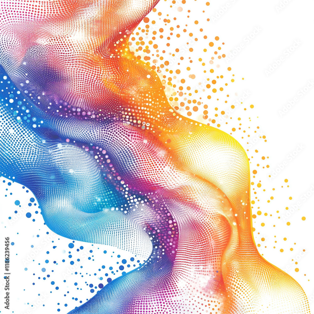 Aufkleber vibrant abstract digital art featuring flowing colors and dynamic patterns