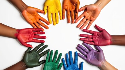 Rainbow Hands Close-Up