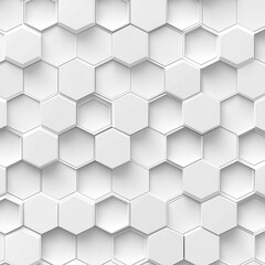 Fototapeta premium Textured white hexagon pattern on a flat surface creates a modern visual appeal