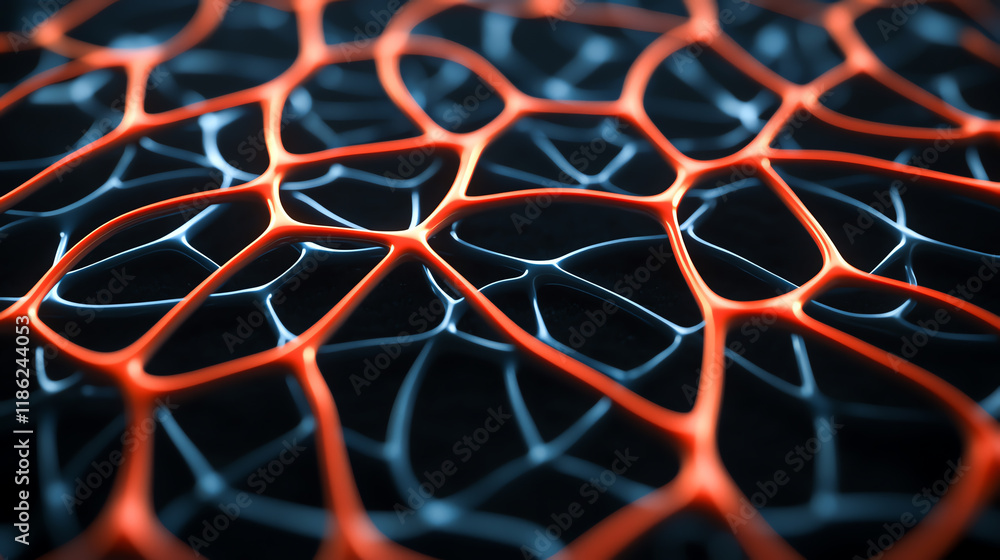 Poster close up of neural network pathways forming brain structure, showcasing intricate designs