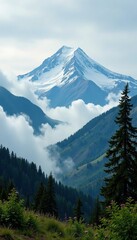 Dense fog rolls down mountain ridges below Mount Rainier, climate, clouds