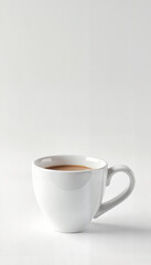 Obraz premium Cup with cappuccino on a white background with copy space