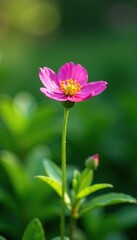 Fototapeta premium Single stem with single tiny flower in the underbrush, single, flower, isolated