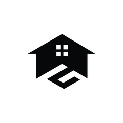 initial G and house logo design with negative space